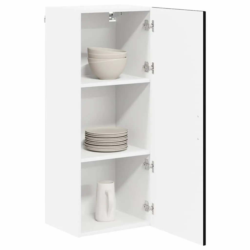 Wall Cabinet Kitchen Storage Engineered Wood Black 40 x 31 x 100 cm