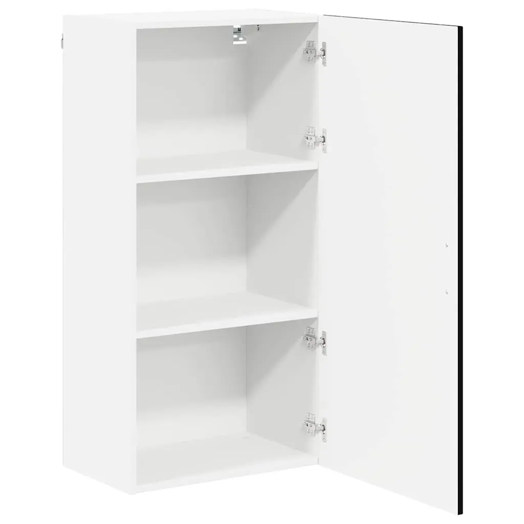 Wall Cabinet Black Engineered Wood Kitchen Storage 50x31x100cm