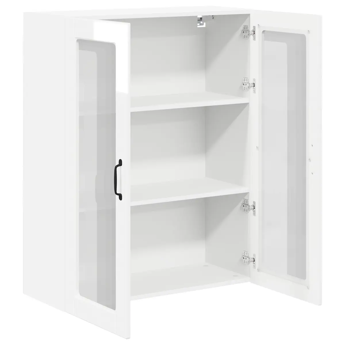 High Gloss White Wall-Mounted Kitchen Storage Cabinet Engineered Wood 80x31x100cm