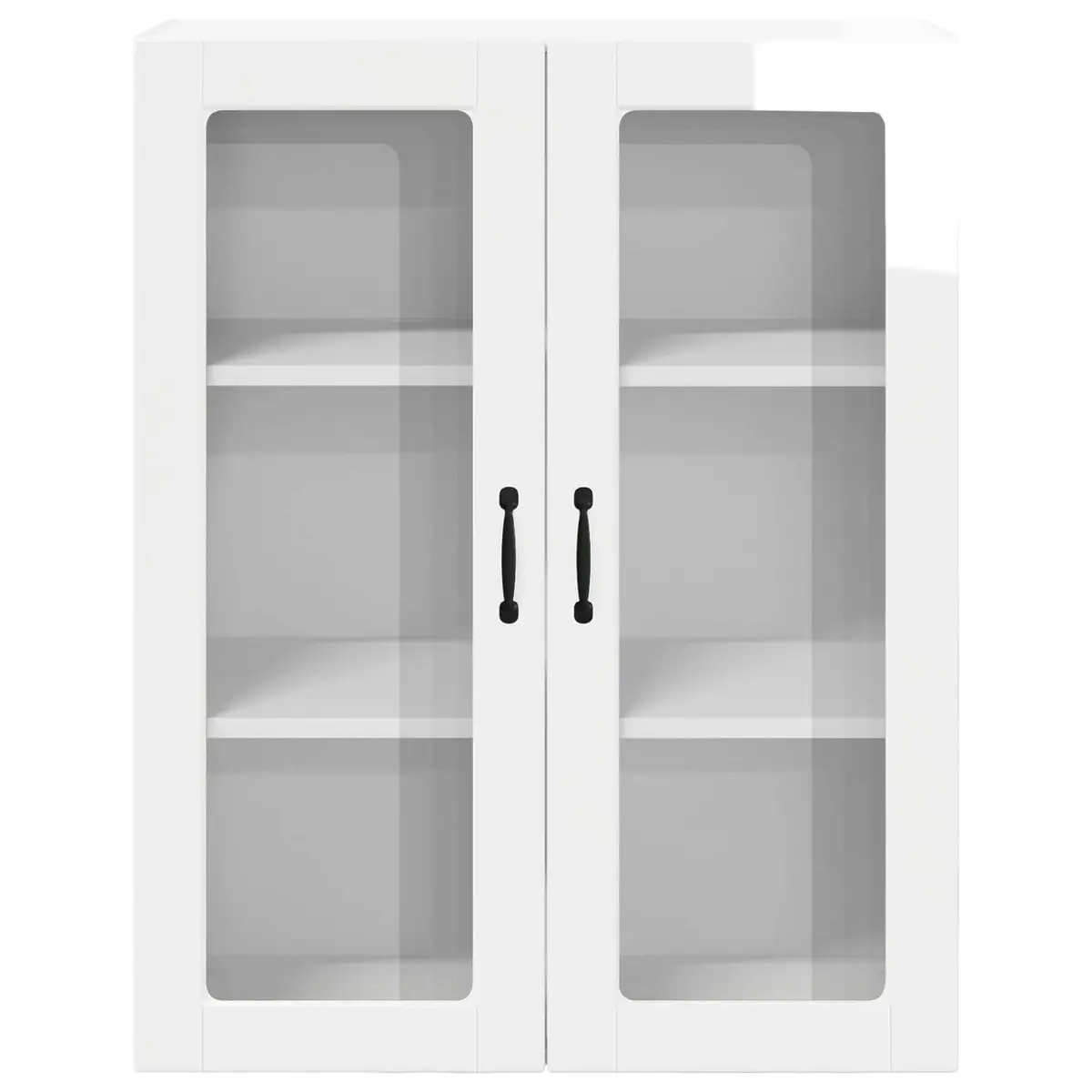 High Gloss White Wall-Mounted Kitchen Storage Cabinet Engineered Wood 80x31x100cm