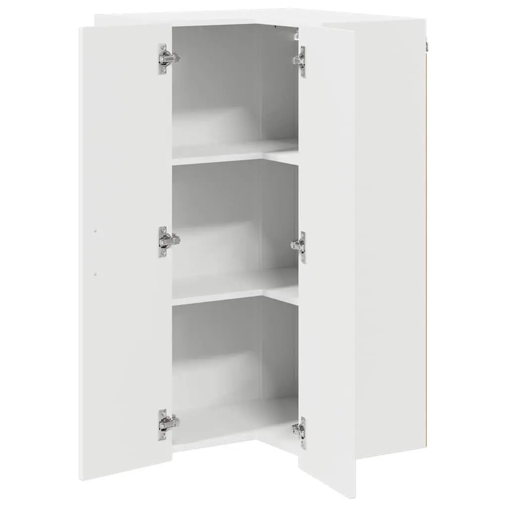 Wall Corner Cabinet Modern 57 x 57 x 100 cm White