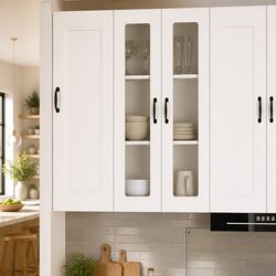 Engineered Wood Wall Glass Cabinet 60x31x100cm White