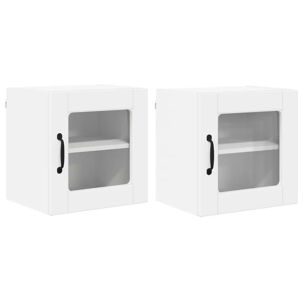 Wall Glass Cabinet Modern Kitchen Storage 40 x 31 x 40 cm White 2 Piece