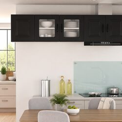Wall Glass Cabinet Set in Black for Efficient Storage