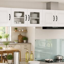 Wall Glass Cabinet PORTO in High Gloss White, 2 pcs