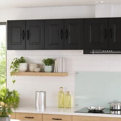 Engineered Wood Wall Cabinet Kitchen Storage, Black, 30 x 31 x 40 cm