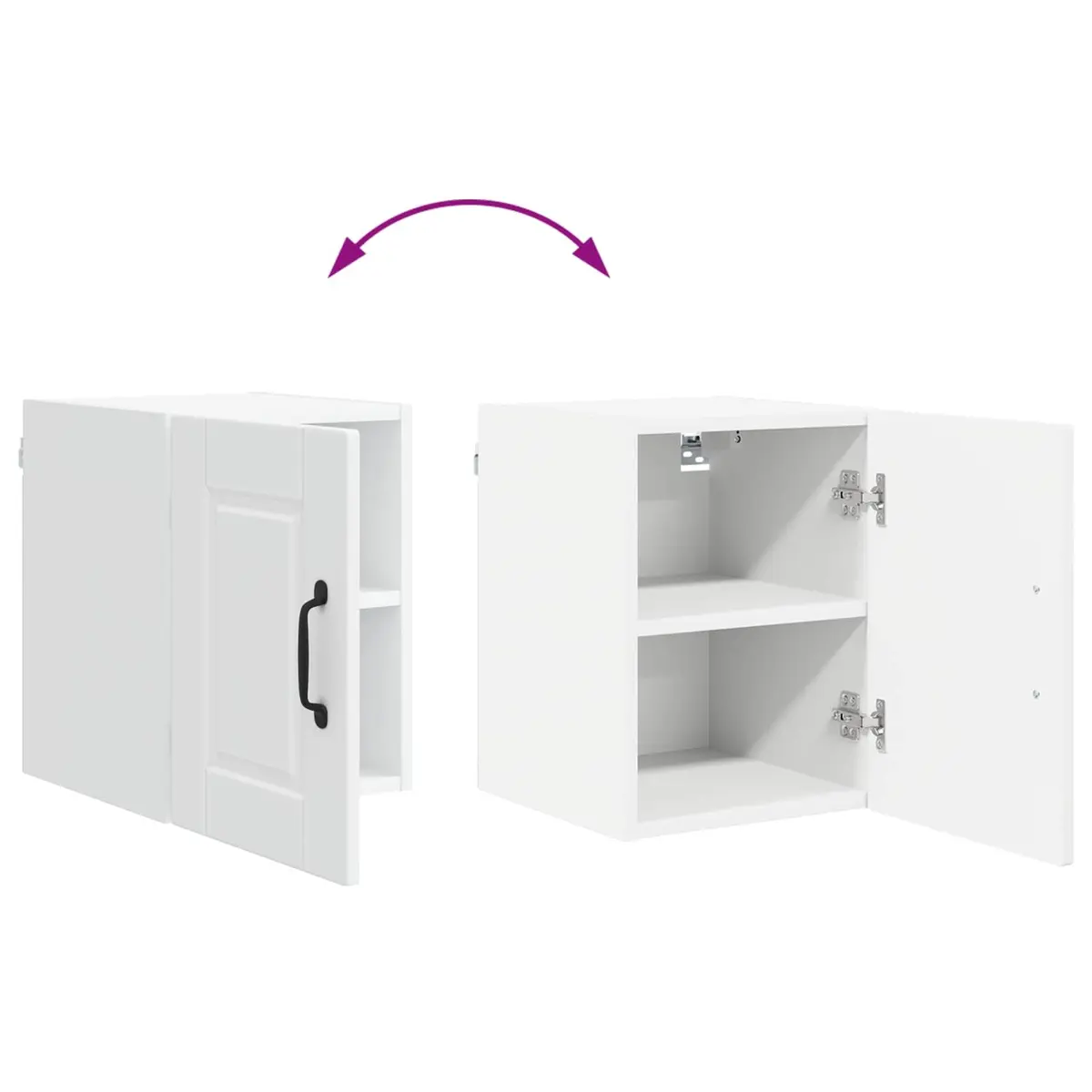 Wall Cabinet High Gloss White Space Saving 30x31x40cm Modern Storage Organizer 2 Pieces