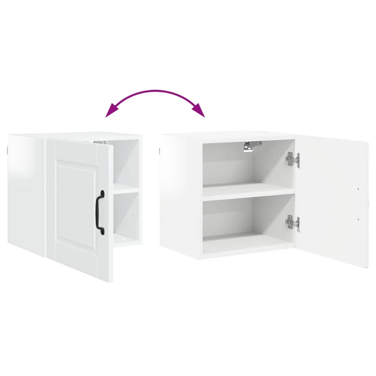 Wall Cabinet Organised Storage 40cm High Gloss White