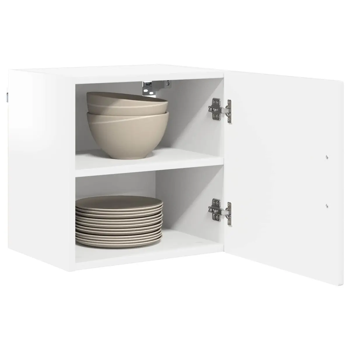 Wall Cabinet Organised Storage 40cm High Gloss White