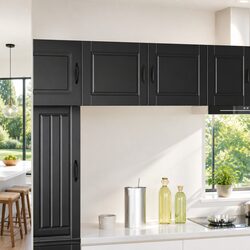 Kitchen Wall Cabinet in Black Engineered Wood