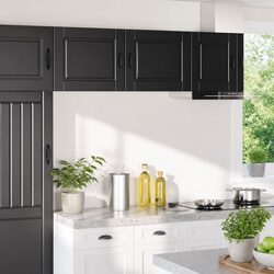 Wall-Mounted Porto Cabinets – Black Engineered Wood 50 x 31 x 40 cm