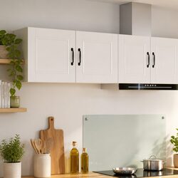 Engineered Wood Wall Cabinet Set in High Gloss White