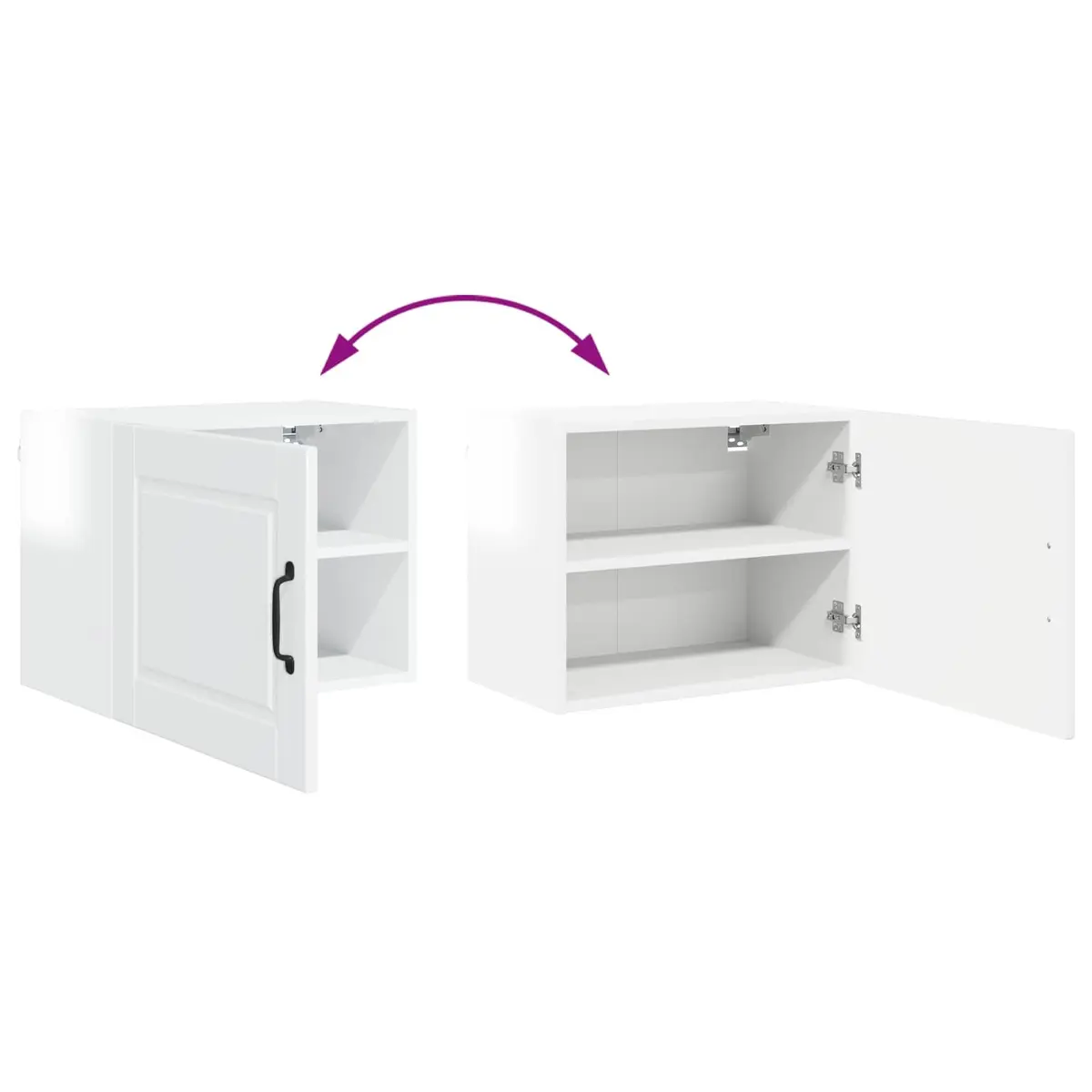 Wall Cabinet 2 Pieces Engineered Wood High Gloss White Kitchen Storage 50 x 31 x 40 cm