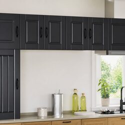Black Wall-Mounted Kitchen Storage Cabinet