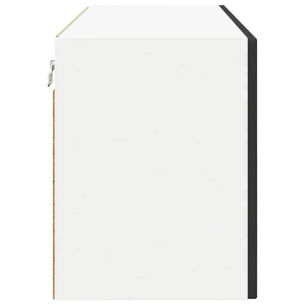 Wall Glass Cabinet Modern Black 80x31x40cm Engineered Wood Kitchen Storage