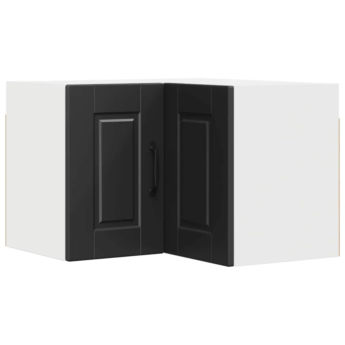 Corner Kitchen Cabinet Wall-Mounted Black Engineered Wood 57x57x40cm
