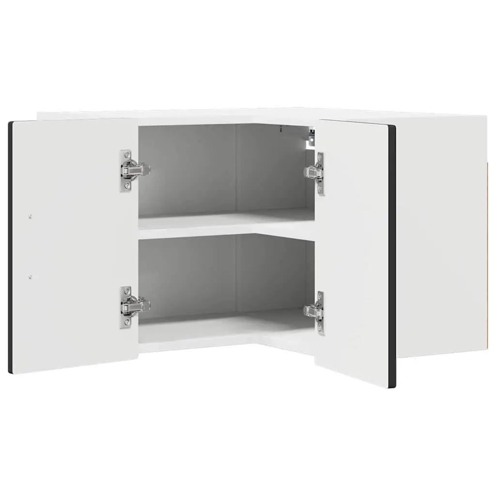 Corner Kitchen Cabinet Wall-Mounted Black Engineered Wood 57x57x40cm