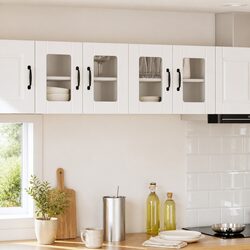 Wall-Mounted White Kitchen Glass Cabinet 60x31x40cm
