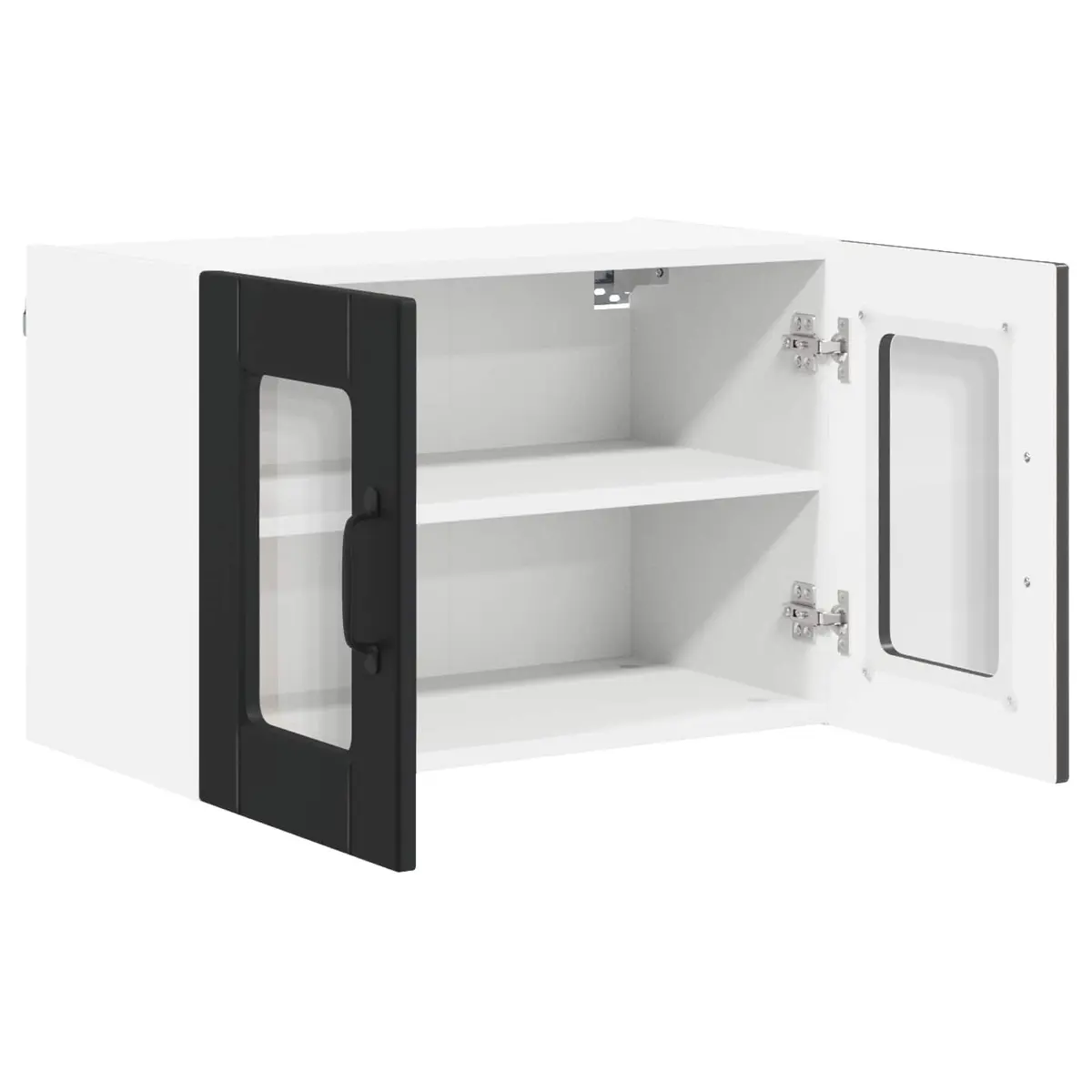 Wall Mounted Kitchen Cabinet Spacious Storage 60 x 31 x 40 cm Black 2 Piece