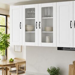White Wall Glass Cabinet Porto for Kitchen Use