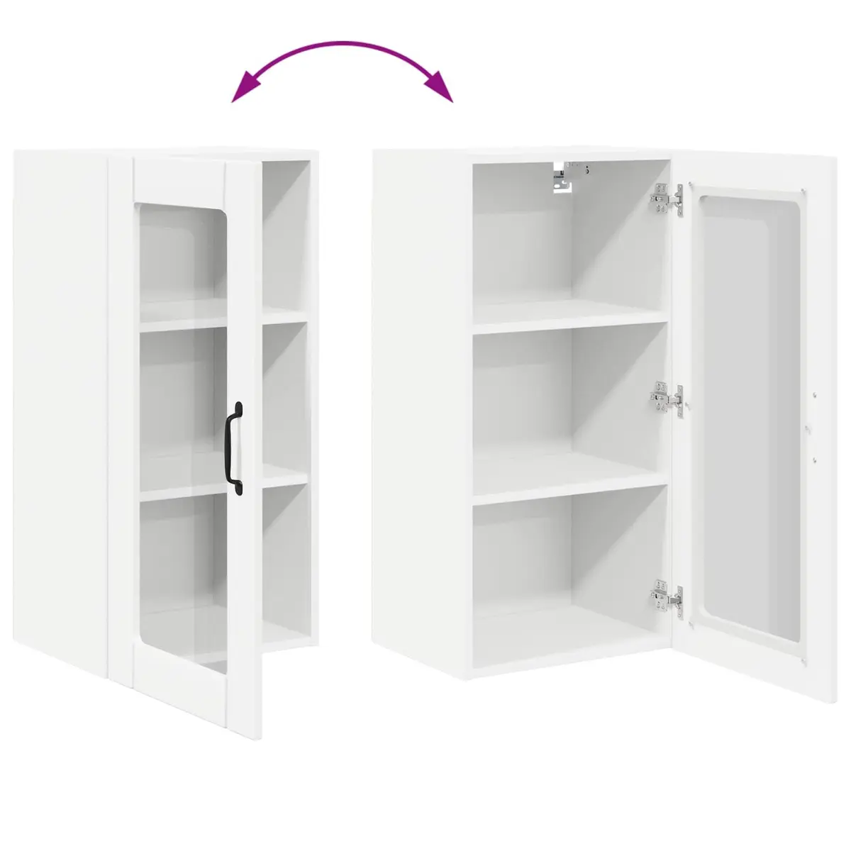 Wall Cabinet Modern Wall-Mounted Kitchen Storage 40x31x80cm White Engineered Wood