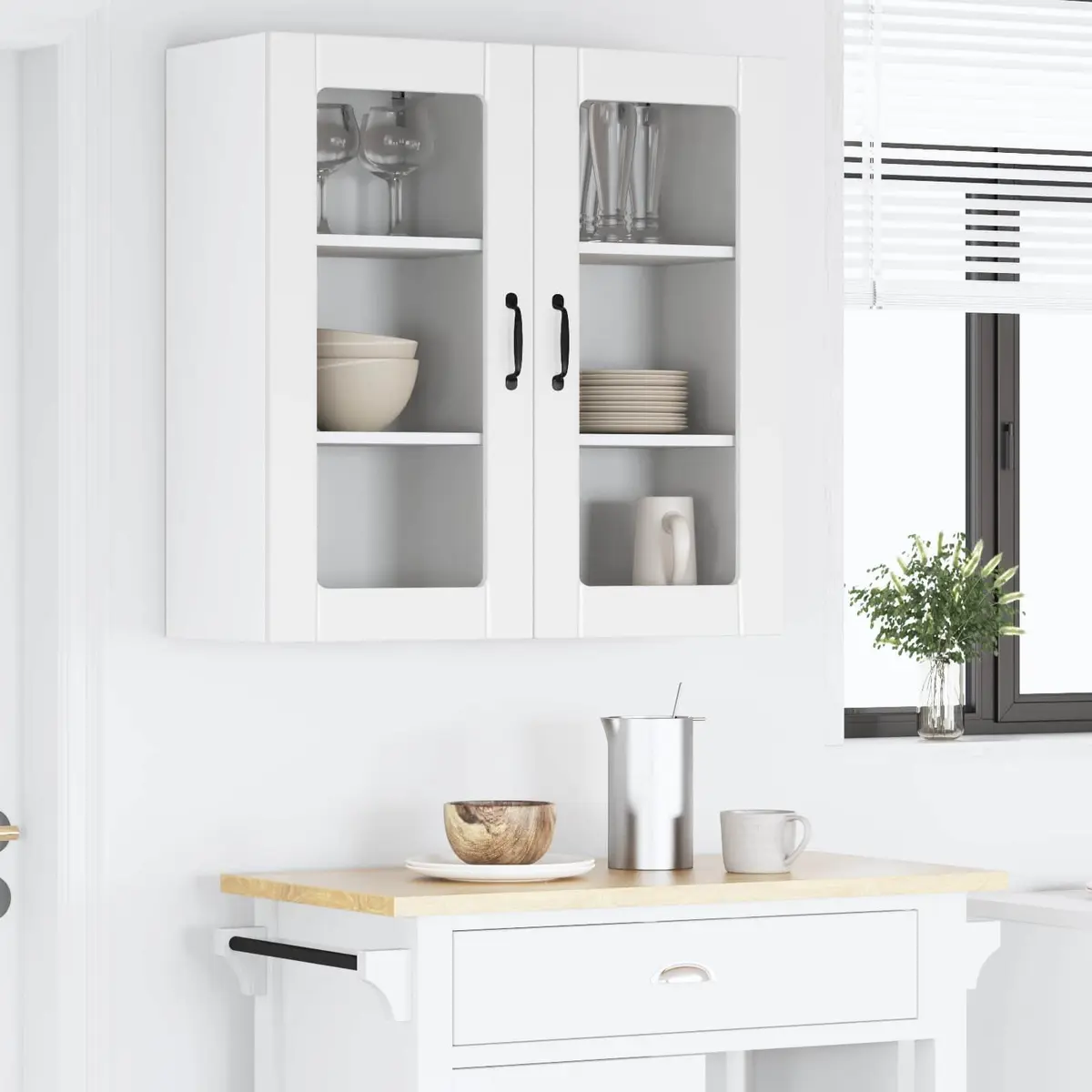Wall Cabinet Modern Wall-Mounted Kitchen Storage 40x31x80cm White Engineered Wood