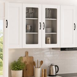 Wall-Mounted Kitchen Cabinet in High Gloss White