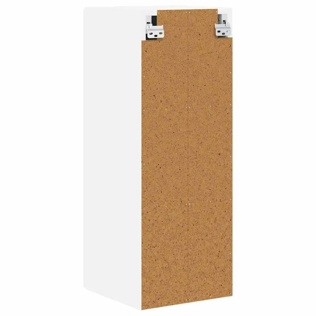 Wall Cabinet Kitchen Storage Unit White Engineered Wood Mounted Shelves