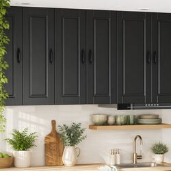 Wall-Mounted Kitchen Cabinet, Black Engineered Wood