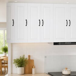 High Gloss White Wall Cabinet Set of 2 for Kitchen
