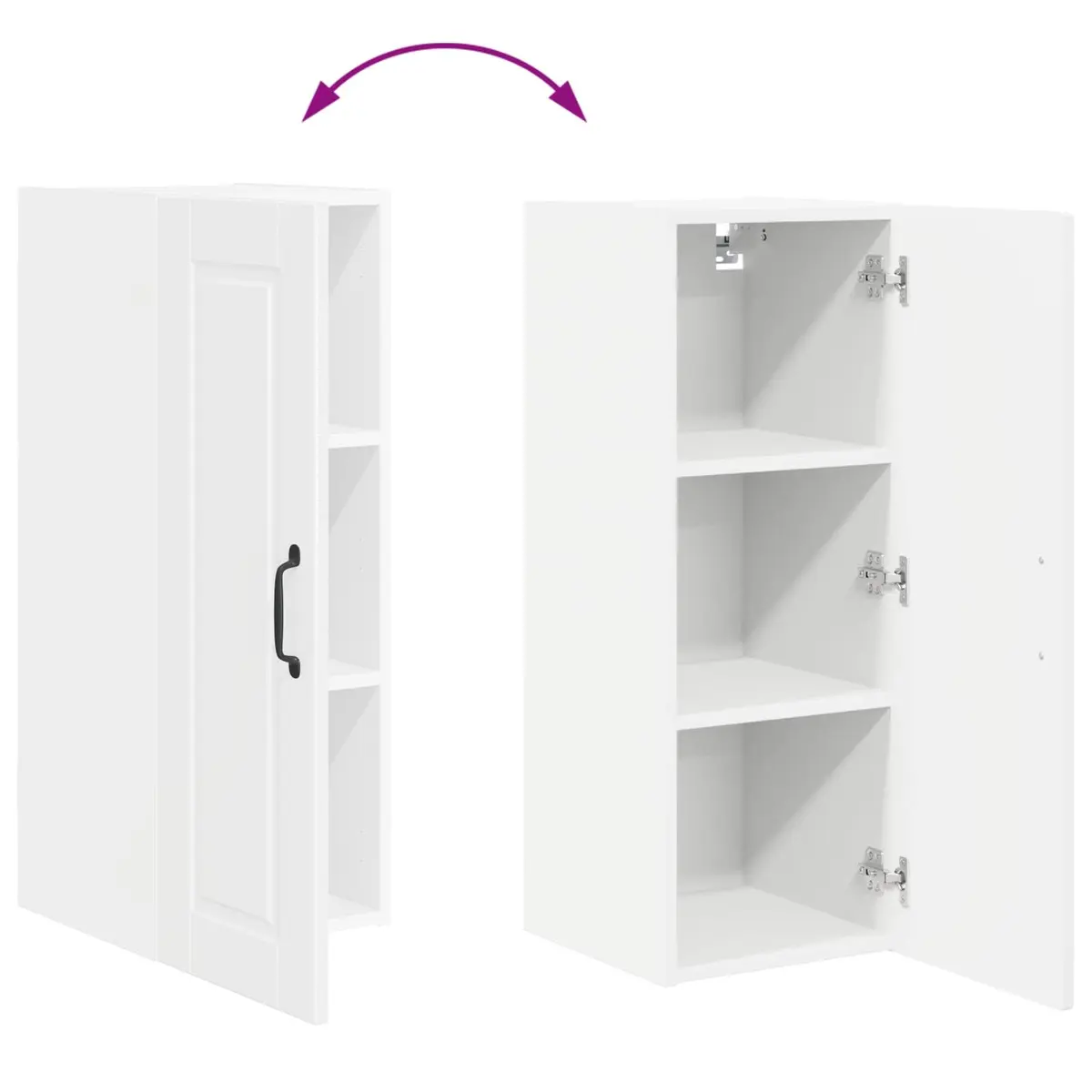 Wall Cabinet 2 Pcs Kitchen Storage High Gloss White 30x31x80cm Modern Shelves