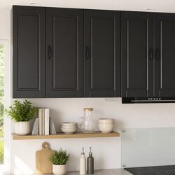 Kitchen Storage Wall Cabinet Black 40x31x80cm