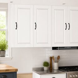 Wall-Mounted Kitchen Storage Cabinet in High Gloss White