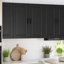Wall Cabinet PORTO Black Engineered Wood 80x31x80cm