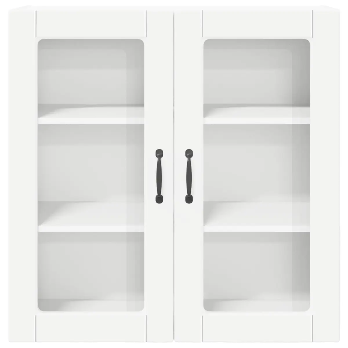 Glass Wall Cabinet White Engineered Wood 80x31x80cm Organised Kitchen Storage