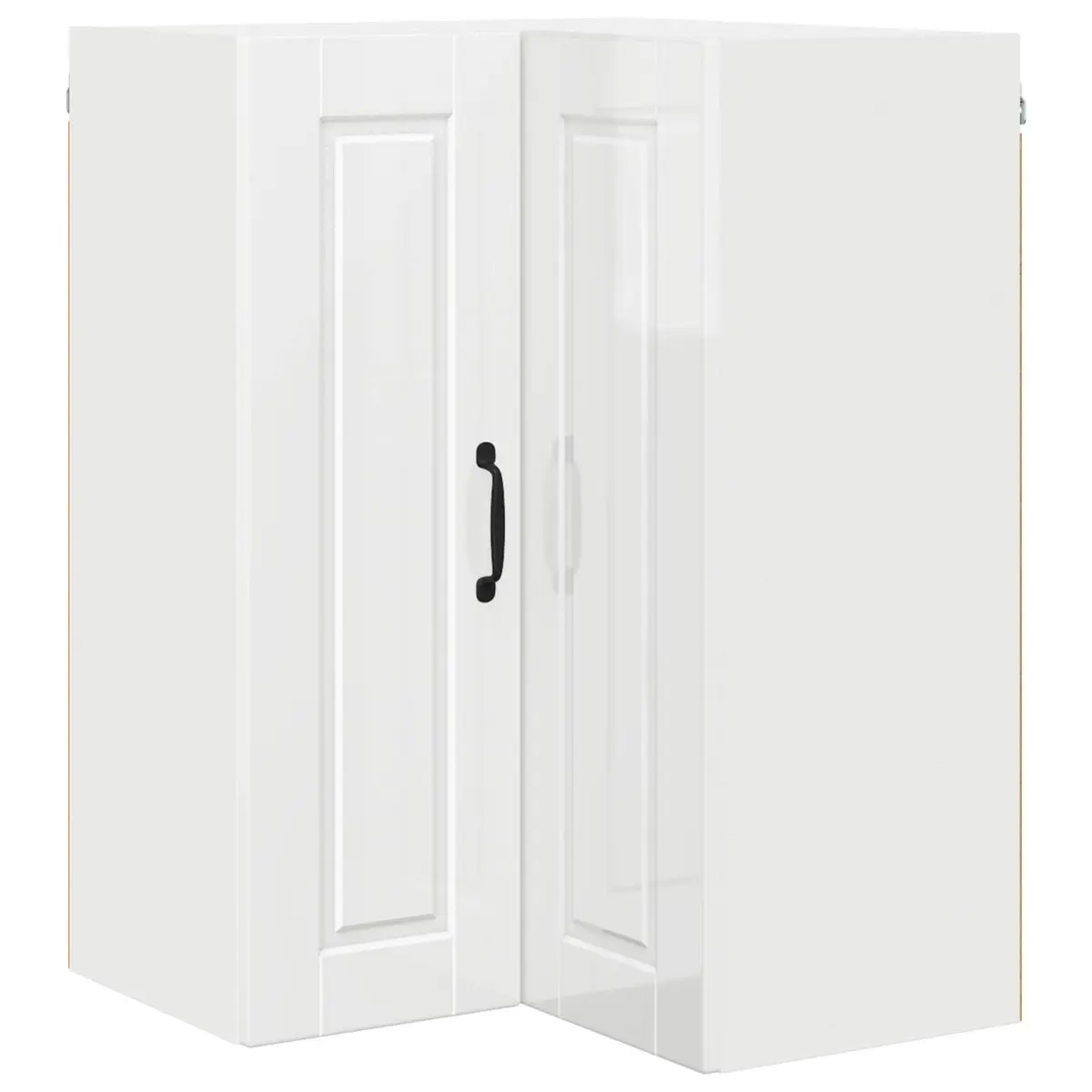 Wall Corner Cabinet High Gloss White 57 x 57 x 80 cm Kitchen Storage
