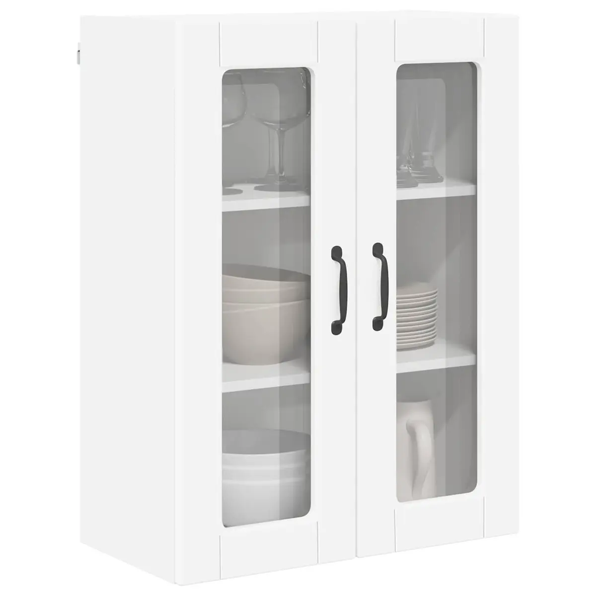 Wall Mounted Kitchen Cabinet Organised Storage 60x31x80cm White Engineered Wood