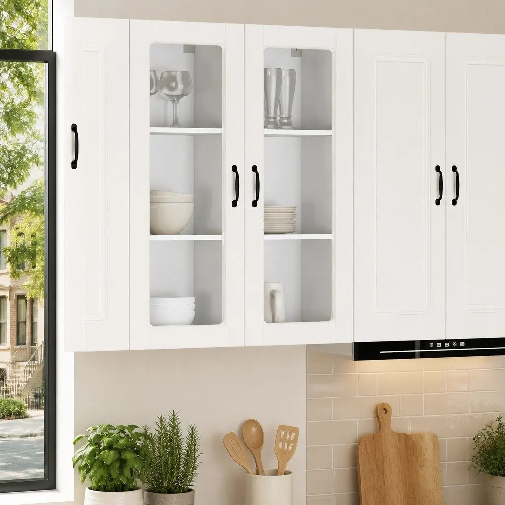 Wall-Mounted Kitchen Cabinet Space Saving 40x31x100cm White