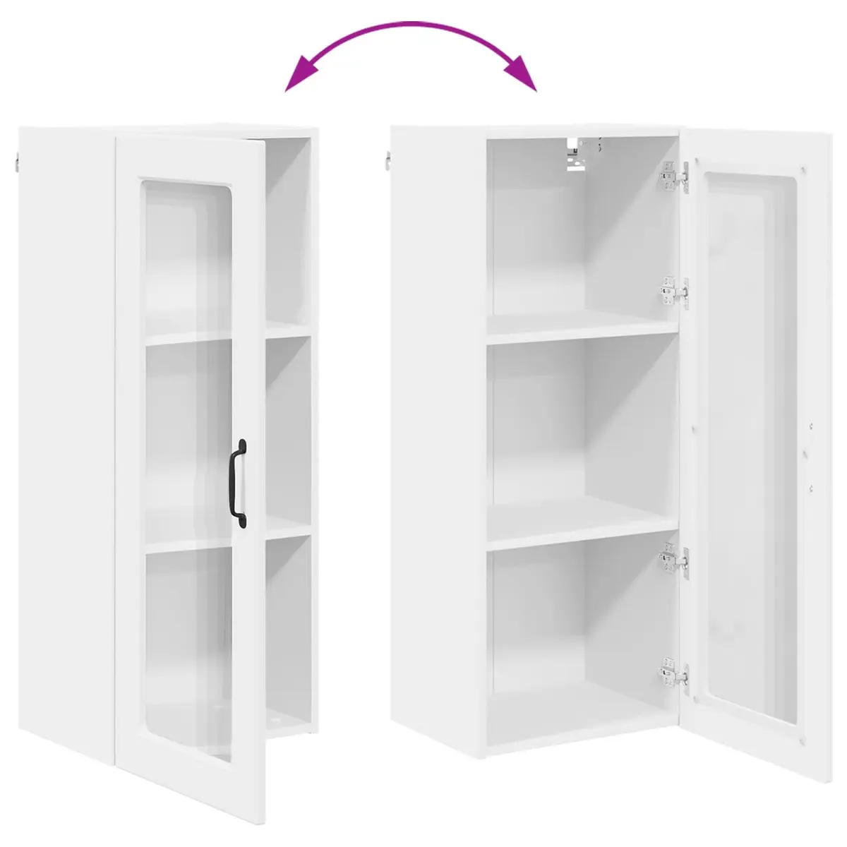 Wall-Mounted Kitchen Cabinet Space Saving 40x31x100cm White