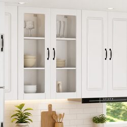 Wall-Mounted Kitchen Cabinet in High Gloss White