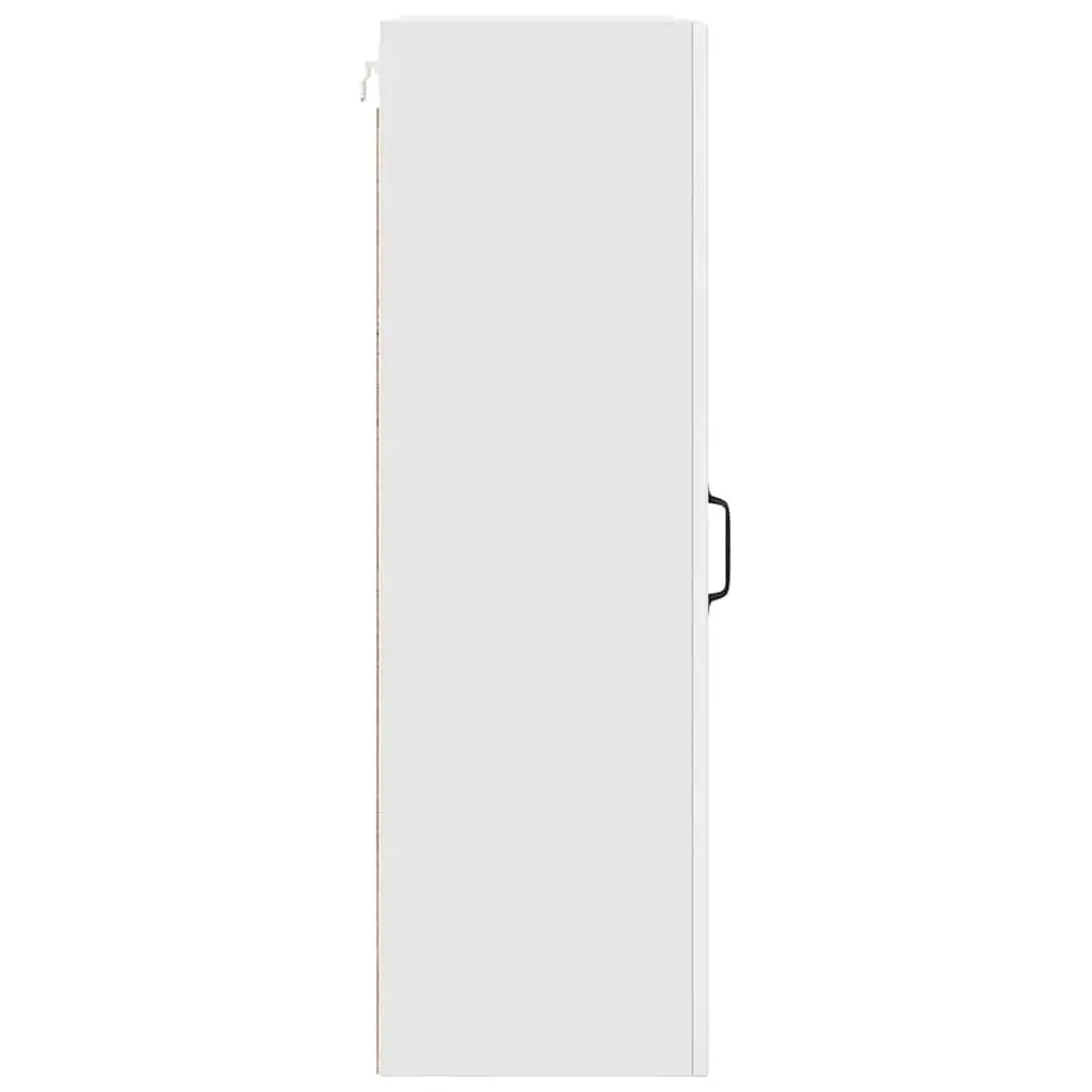Wall Cabinet Modern High Gloss White Engineered Wood Storage 40 x 31 x 100 cm
