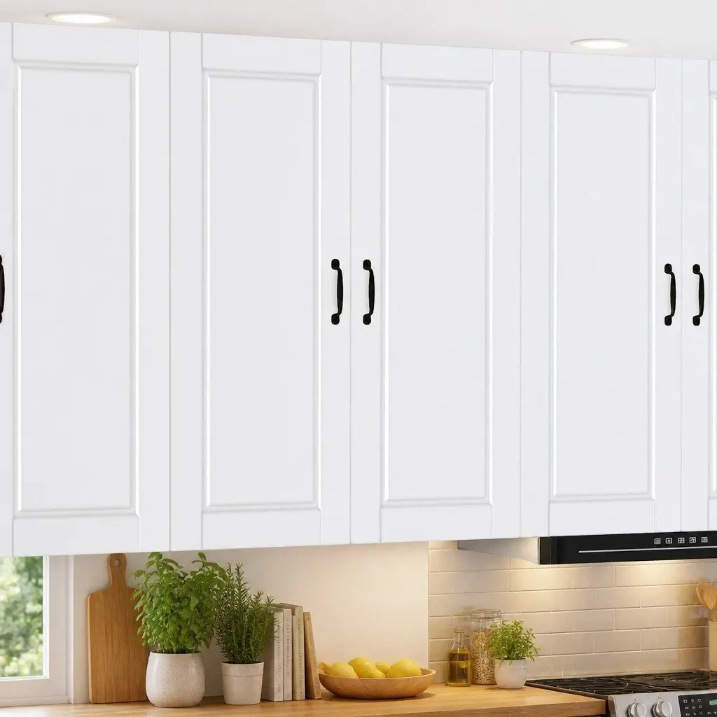 Wall Cabinet Kitchen Storage Modern White Engineered Wood 80x31x100cm