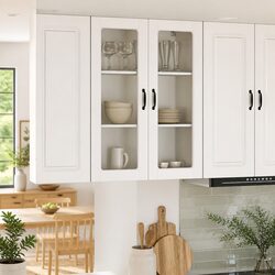 Engineered Wood White Wall Mounted Kitchen Cabinet