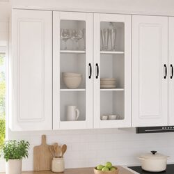 Wall Mounted Kitchen Storage Cabinet in High Gloss White