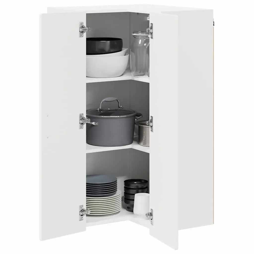 Wall Corner Kitchen Cabinet Space Saving 57x57x100cm White