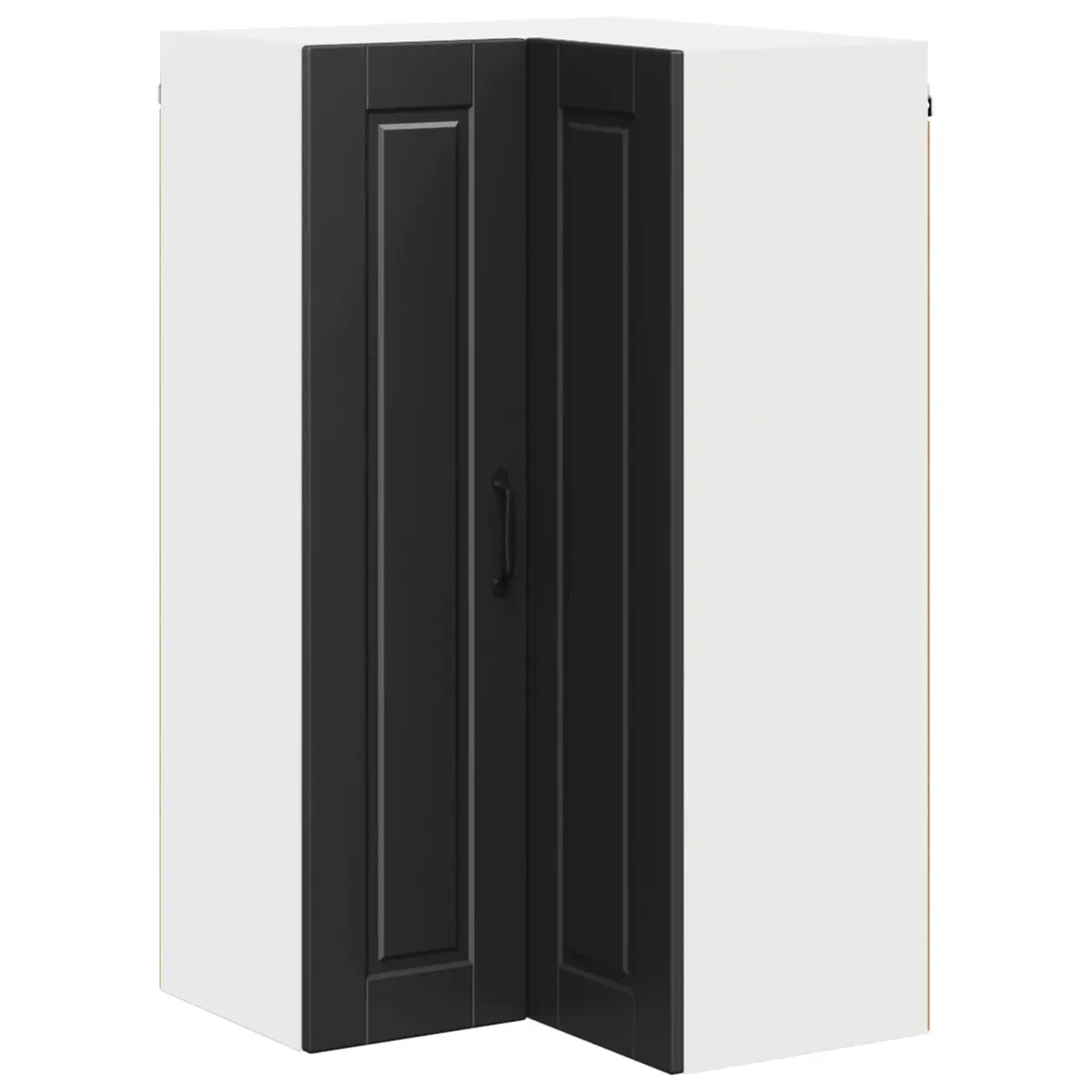 Wall Corner Kitchen Cabinet Black Storage Shelves 57x57x100cm