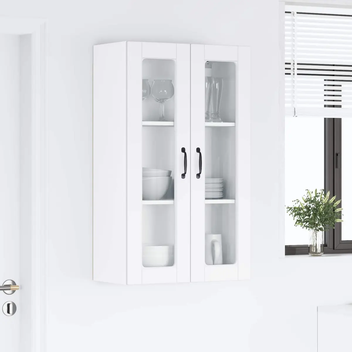 Wall Kitchen Cabinet White Wall-mounted 60x31x100cm Engineered Wood