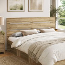 100 cm Brown Engineered Wood Rectangular Headboard