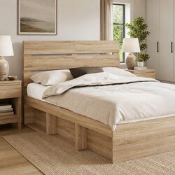 Engineered Wood Headboard with Rectangular Design