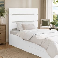Rectangular White Engineered Wood Headboard for Beds